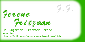 ferenc fritzman business card